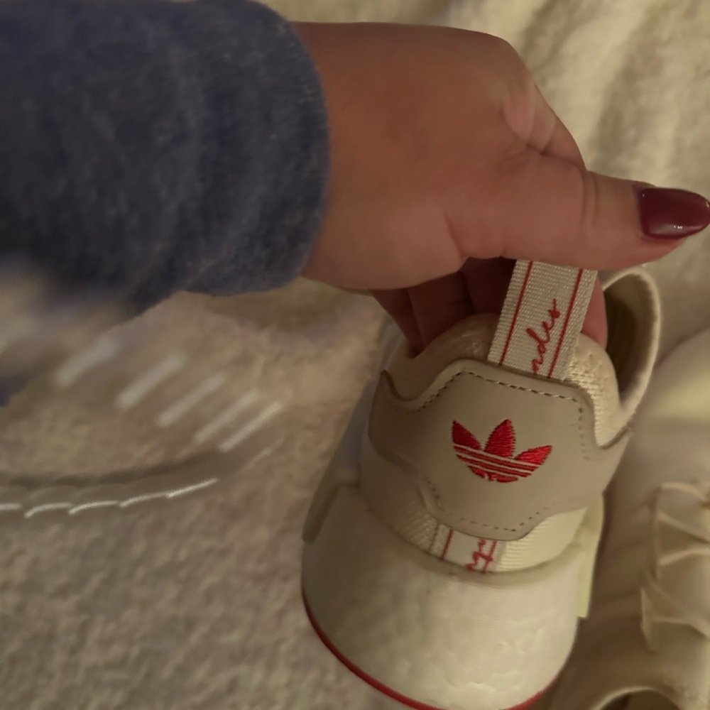 Adidas Cream Red Athletic Shoes Retro Style
